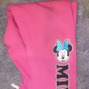 Pink Minnie Mouse sweatpants!